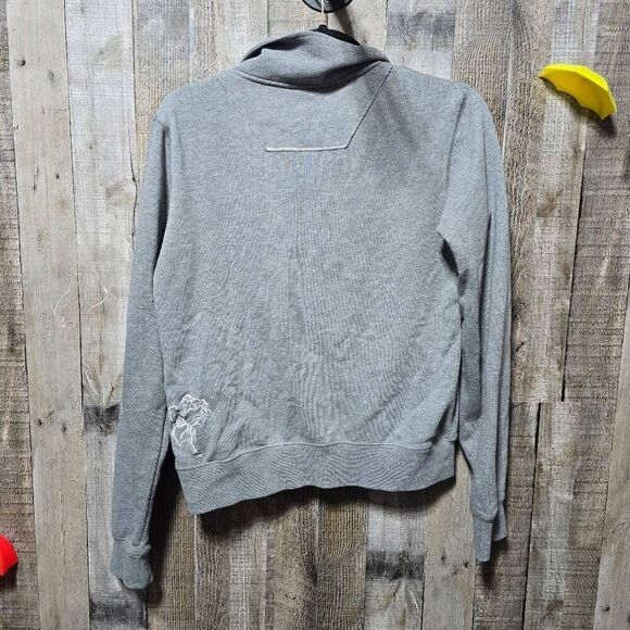 Volcom Vintage Y2K Grey Embroidered Full Zip Sweatshirt Jacket - Picture 3 of 5